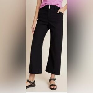 Anthropologie Emma black cropped high rise wide leg pants 27